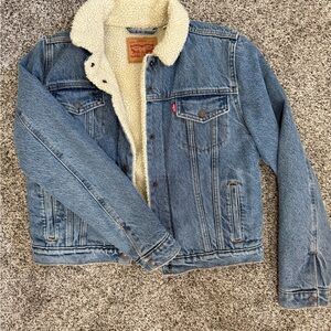 Levi's Cream Sherpa Lined Jacket